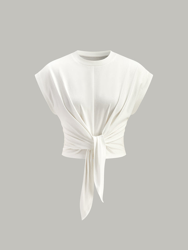 Önü Bağcıklı Kısa Kollu Üst