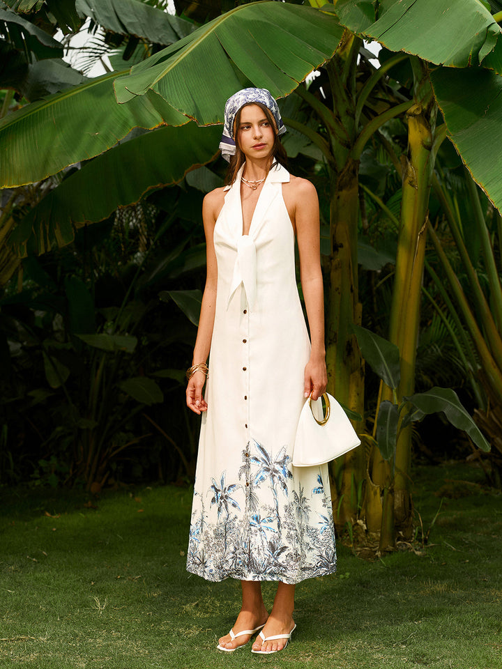 Boho Önü Bağcıklı Sırtı Açık Elbise