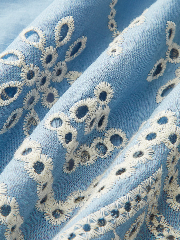 Yarı Şeffaf İşlemeli Gözlü Askılı Elbise