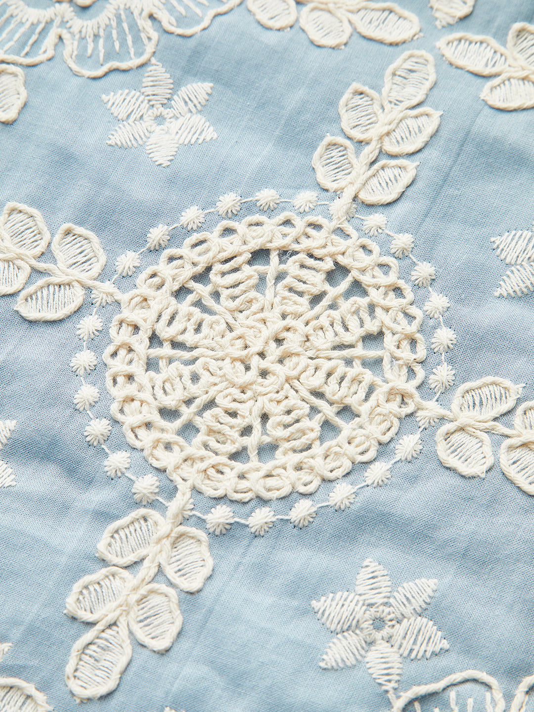 İşlemeli Pamuklu Kolsuz Elbise