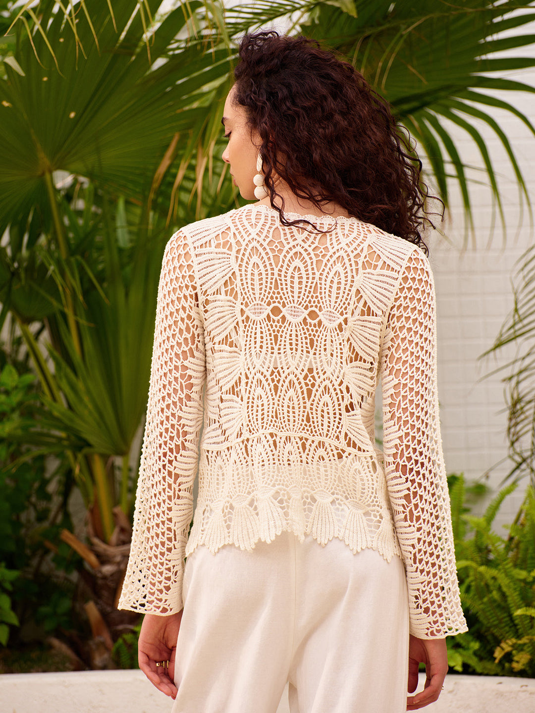 Şeffaf Pamuklu Tığ Örgü Üst