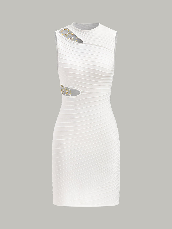 Kesik Zincir Detaylı Örgü Elbise