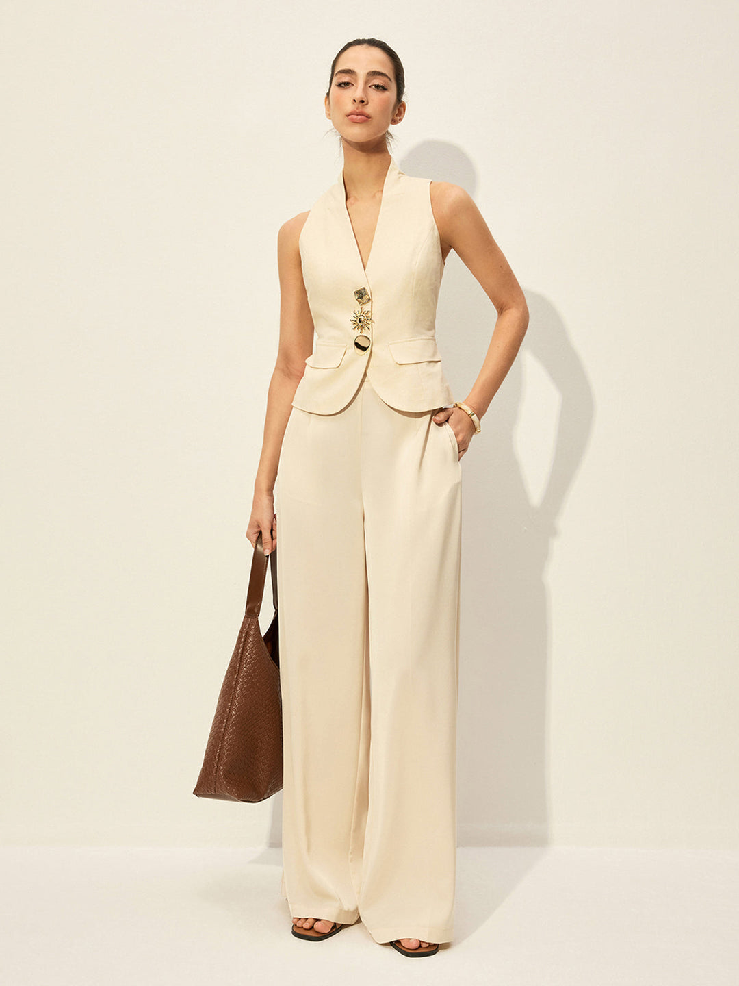 Pamuk & Keten Dekor Cepli Yelek