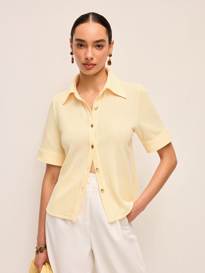 Kısa Kollu Örme Polo Gömlek
