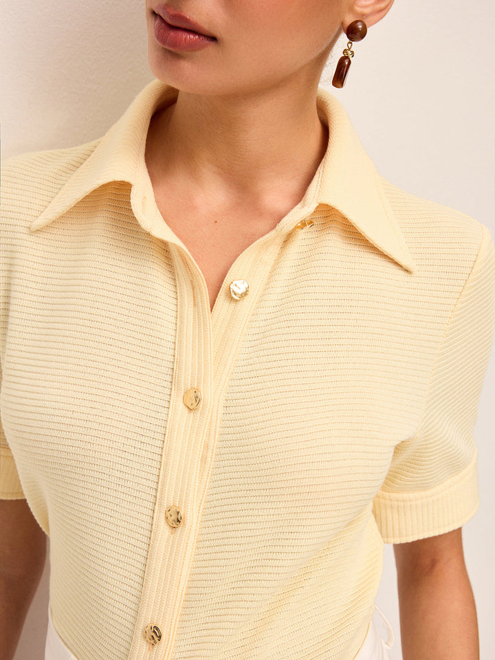 Kısa Kollu Örme Polo Gömlek