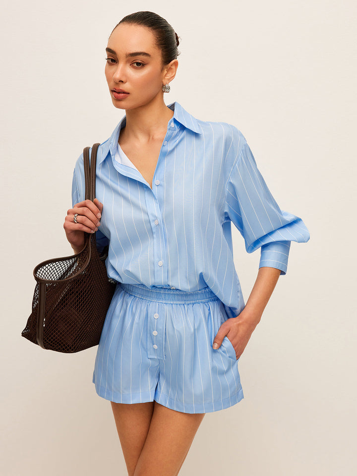Çizgili Bağcıklı Gömlek