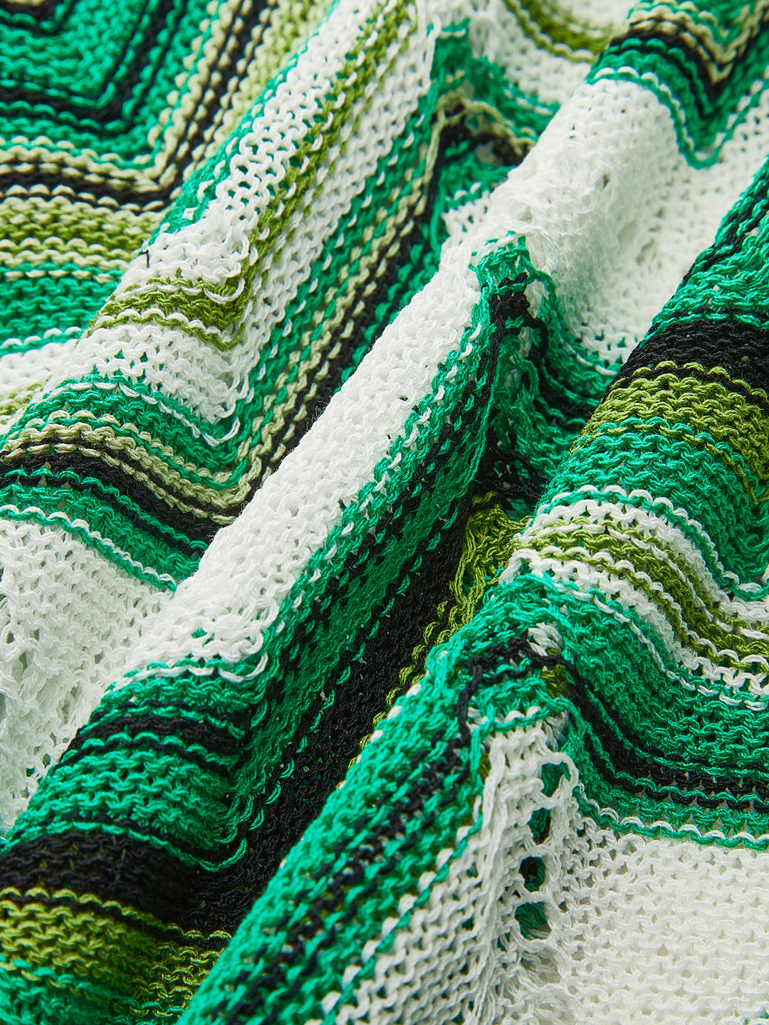 Chevron Desenli Kravat Askılı Örgü Midi Elbise