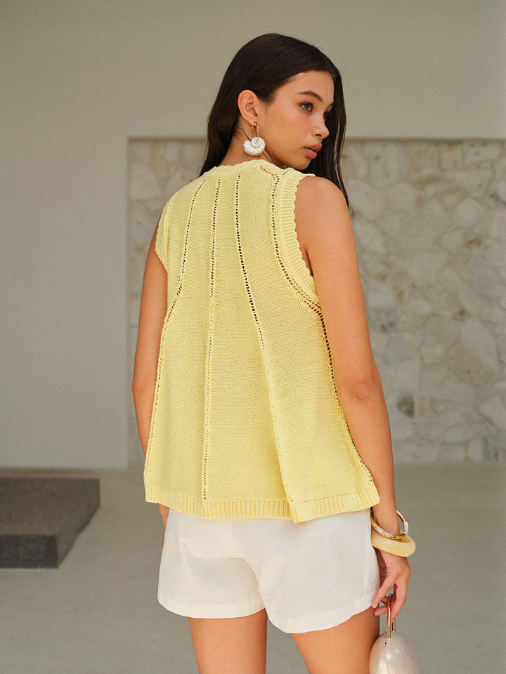 Gözlü Kırışık Yün Yelek