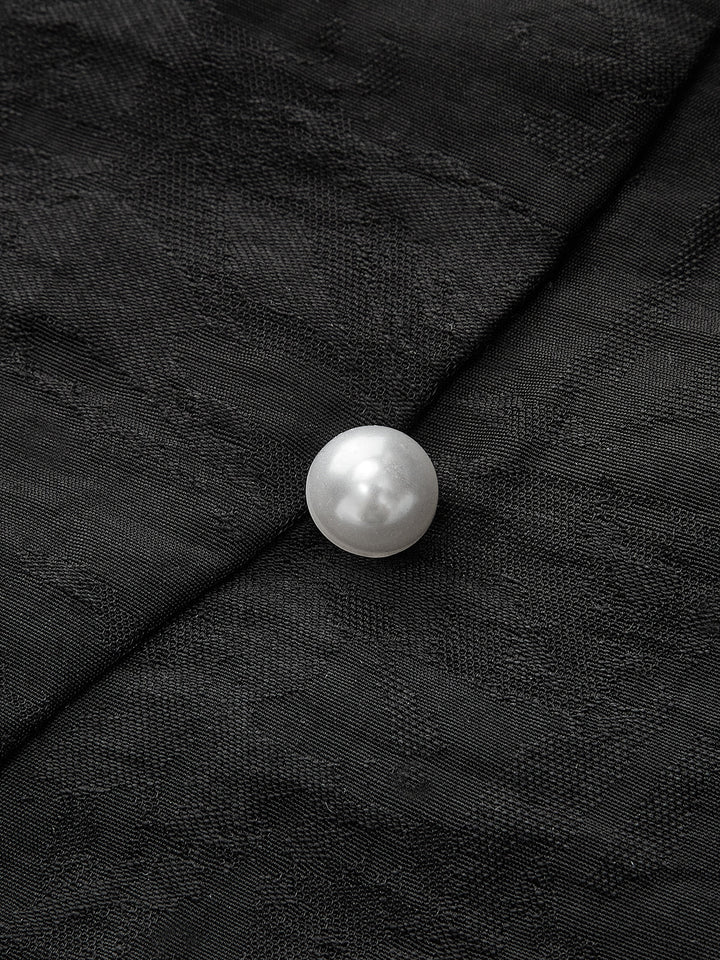 Asimetrik İnci Düğmeli Yelek