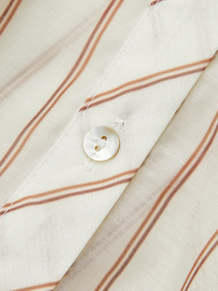 Çizgili Kırpılmış Gömlek (Yarı Şeffaf)