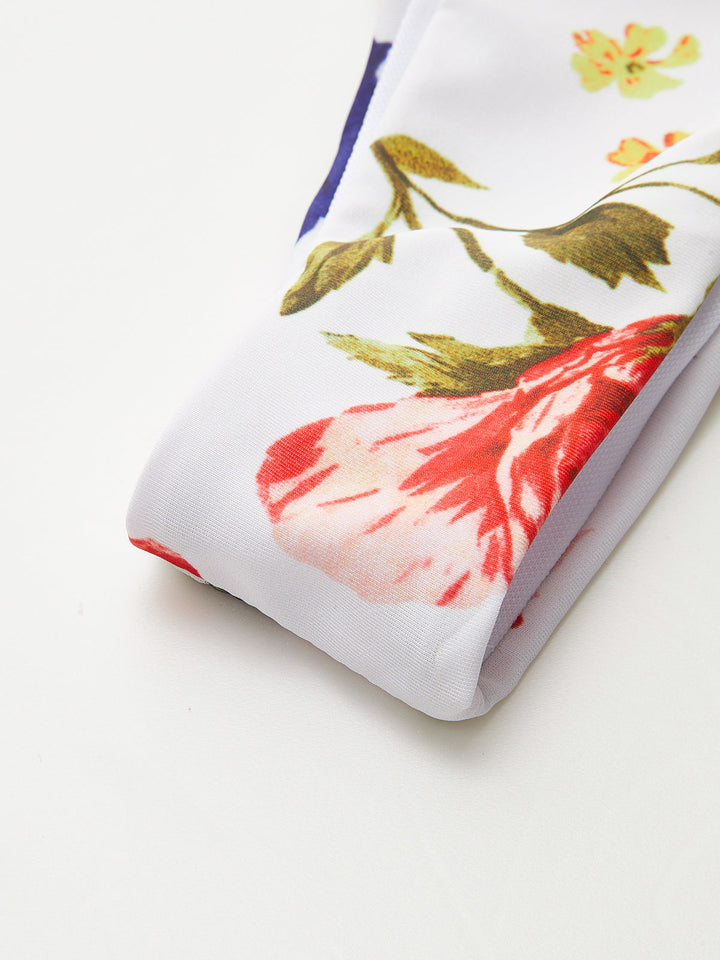 Çiçek Desenli Bağcıklı Bikini Takımı