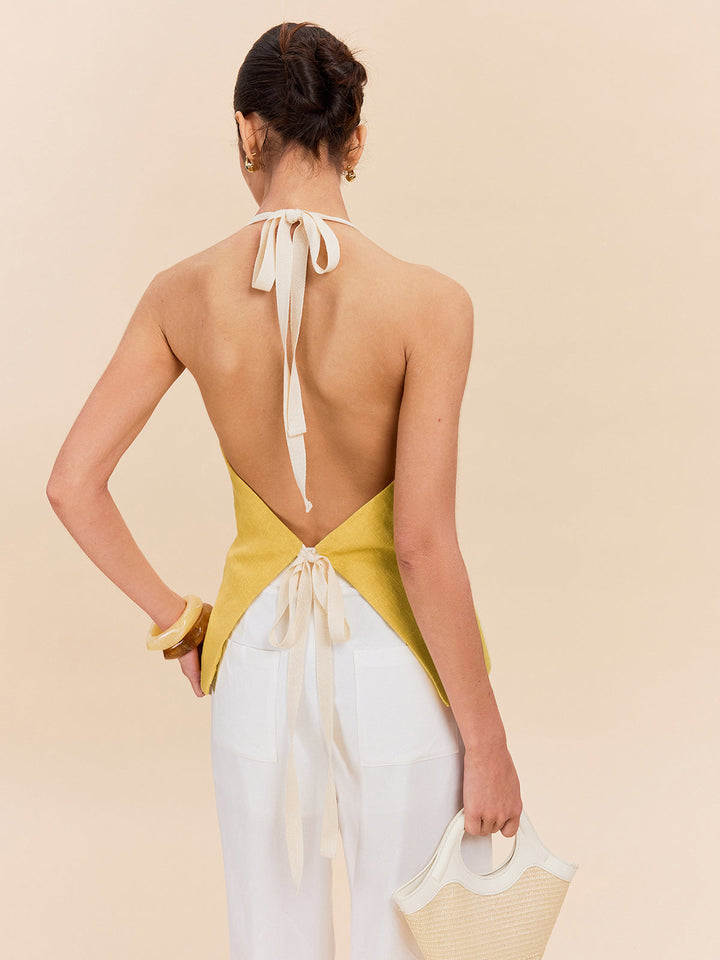 Pamuklu Ve Keten Askılı Üst Dekor Cepli