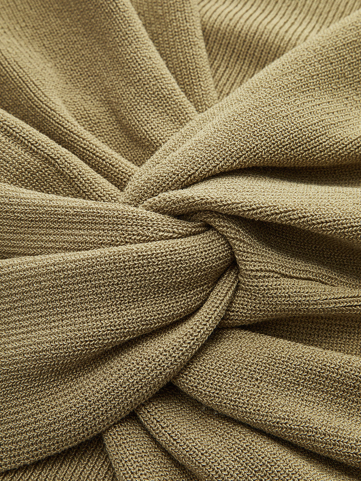 Örgü Büküm Önlü Tank Top