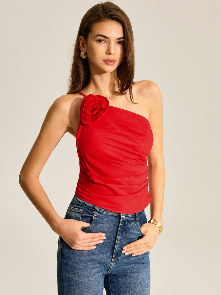 Çiçekli Tek Omuzlu Atlet