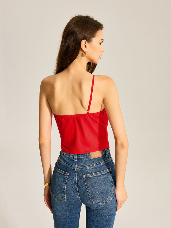 Çiçekli Tek Omuzlu Atlet