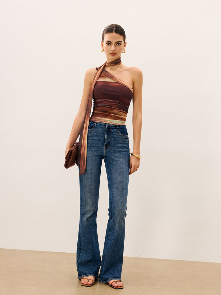 Dradient Eşarp Detaylı Üst