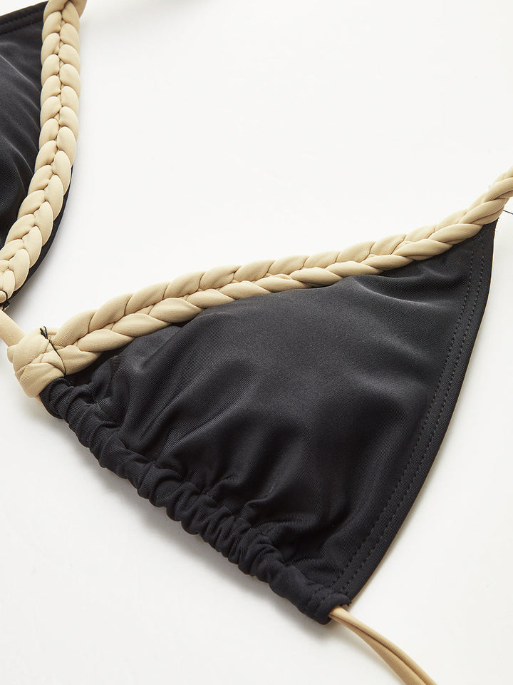 Örgülü Askılı Bikini Takımı