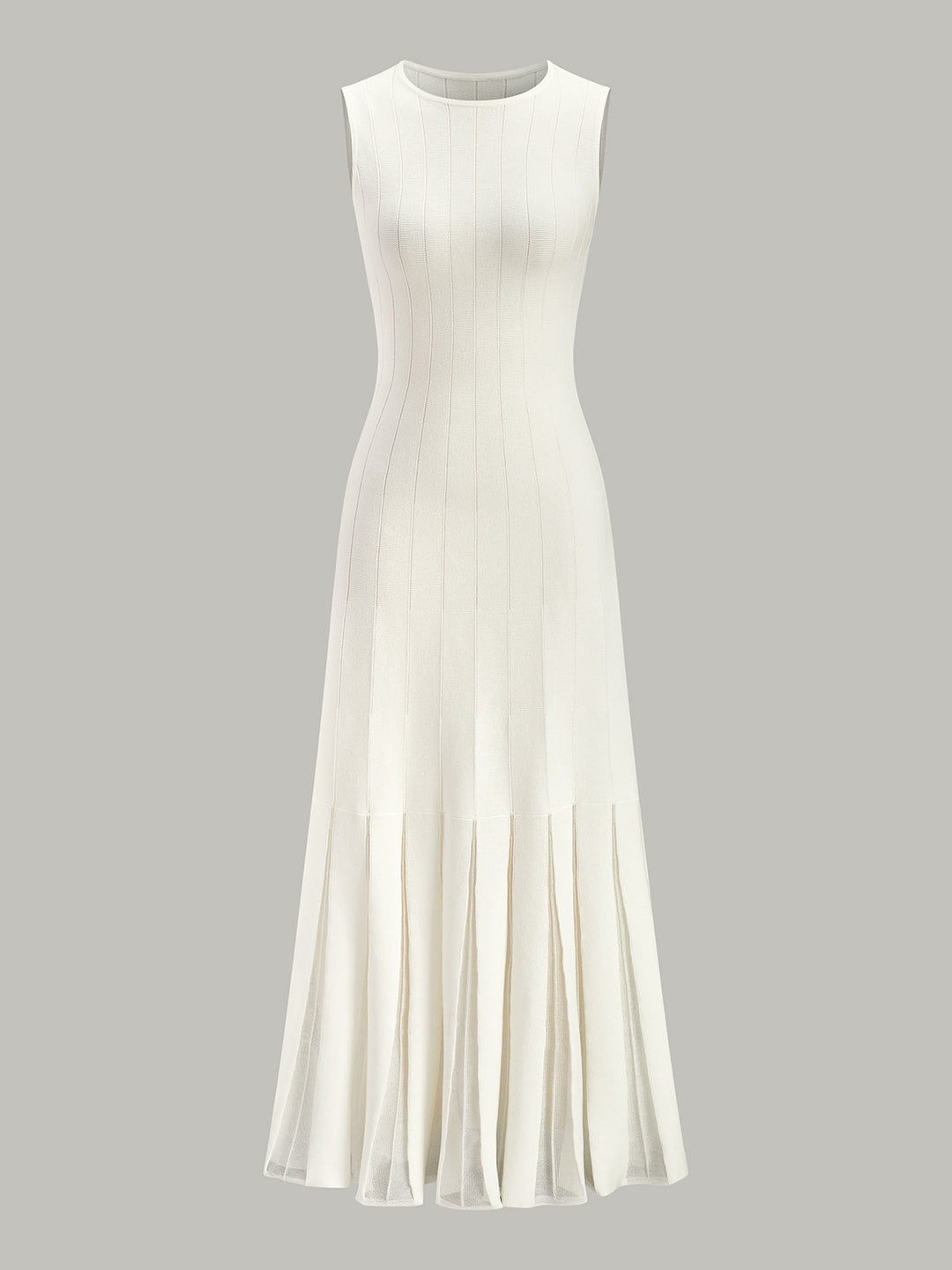 Kemersiz Yarı Şeffaf File Kloş Elbise