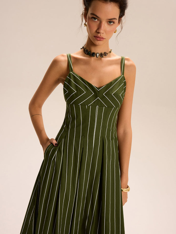 Çizgili Uzun Elbise