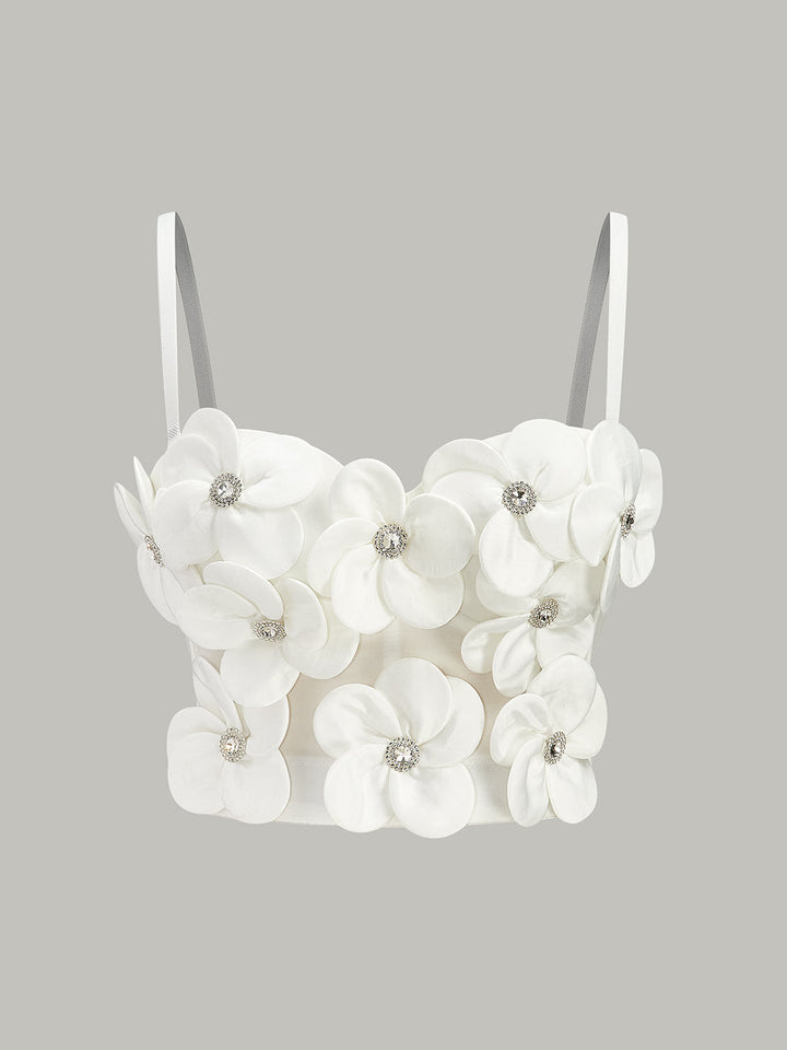3D Çiçek Desenli Korse