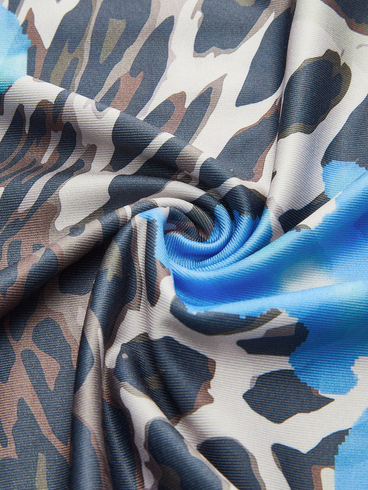 Leopar Desenli Uzun Elbise