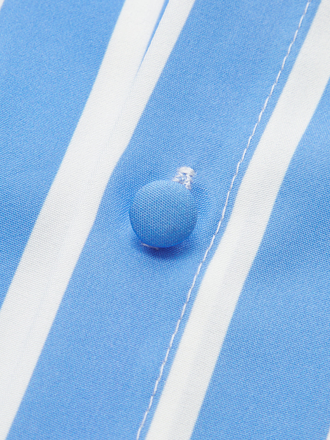 Kabarık Kollu Kemerli Çizgili Elbise