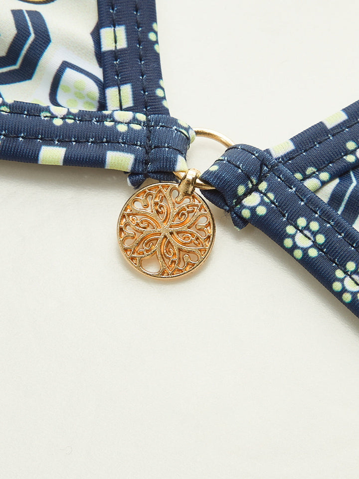 Desenli Halter Bikini Takımı