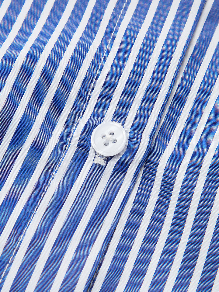 Çizgili Asimetrik Drapeli Bluz