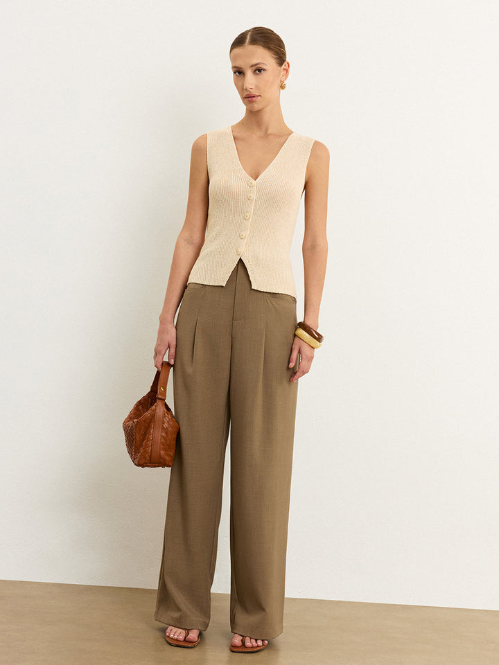 Örgü Düğmeli Ön Yelek