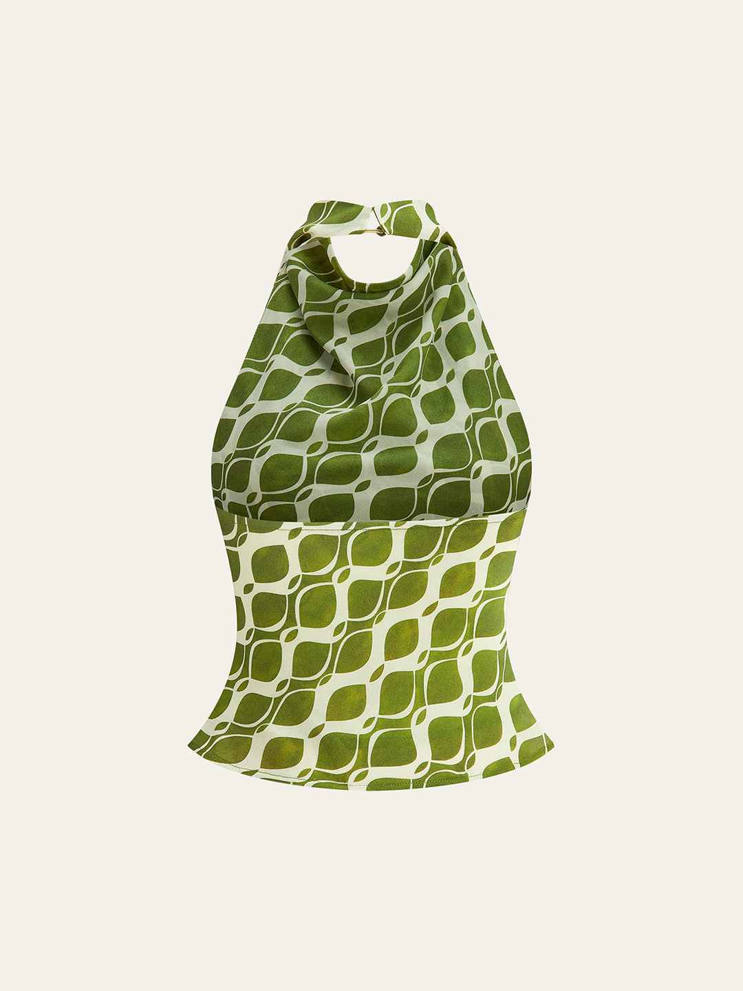 Baskılı Halter Yaka Üst