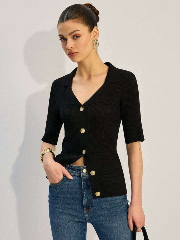 Örgü Düğmeli Bluz