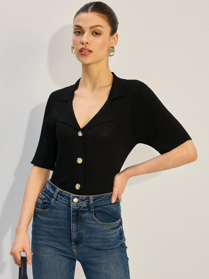 Örgü Düğmeli Bluz