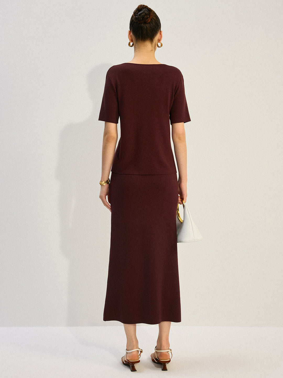 Metal Dekor V Yaka Örgü Koordinat Seti