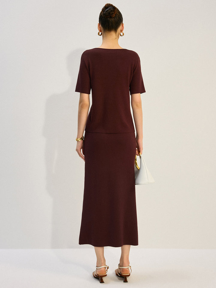 Metal Dekor V Yaka Örgü Koordinat Seti