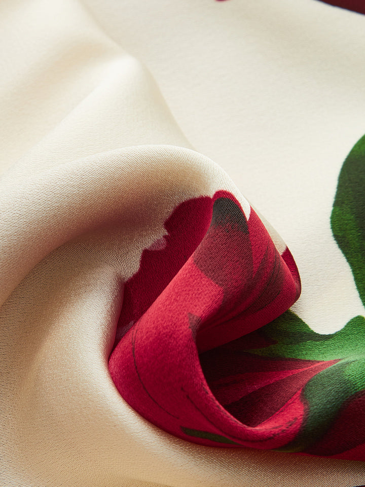 Kapşonlu Yaka Bağlamalı Çiçek Desenli Denizkızı Elbise