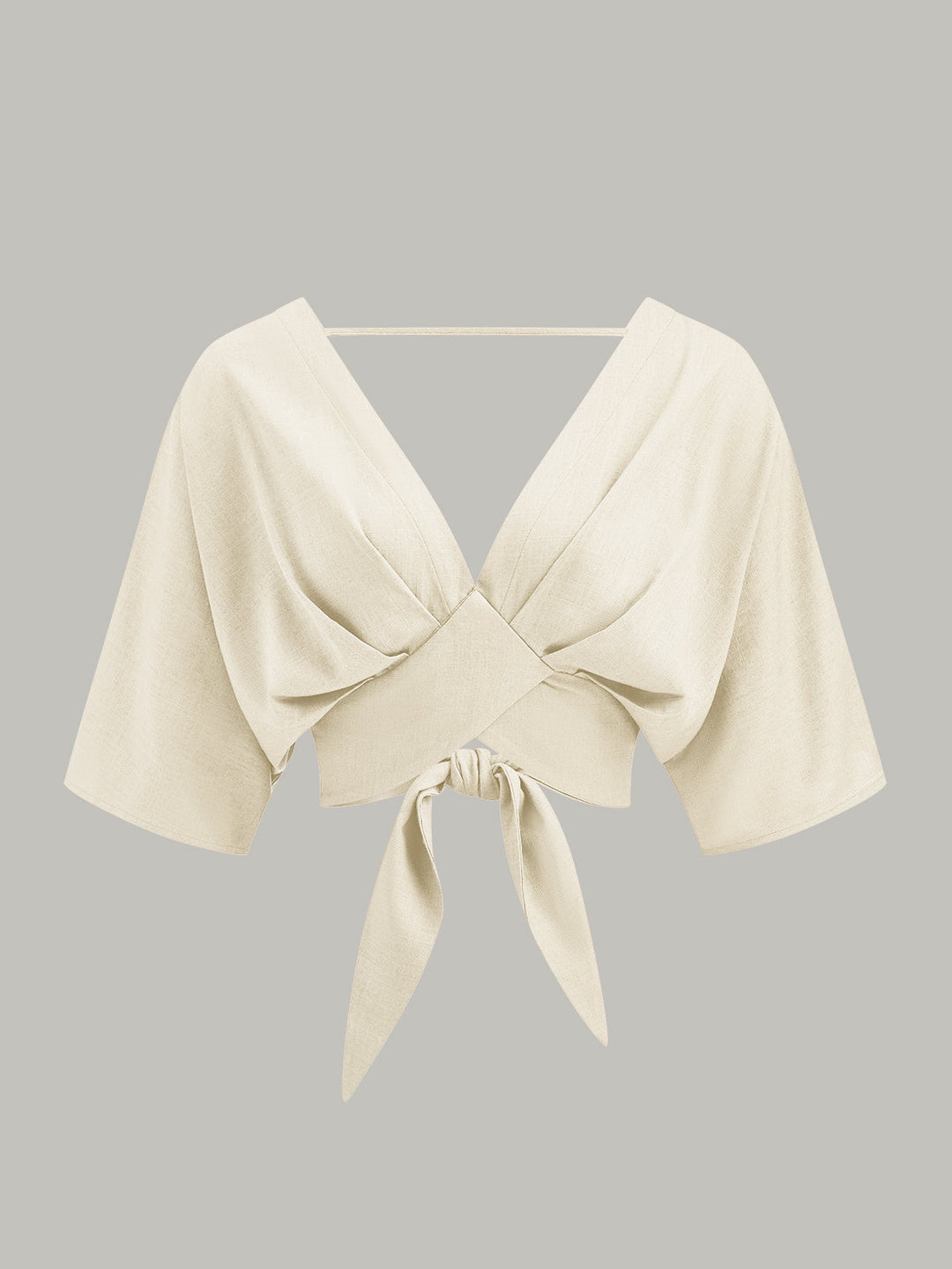 Pamuk Ve Keten Çapraz Ön Bluz