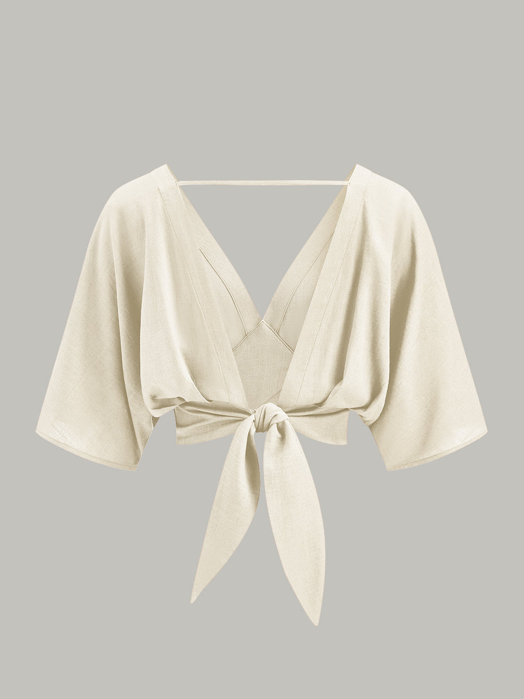 Pamuk Ve Keten Çapraz Ön Bluz