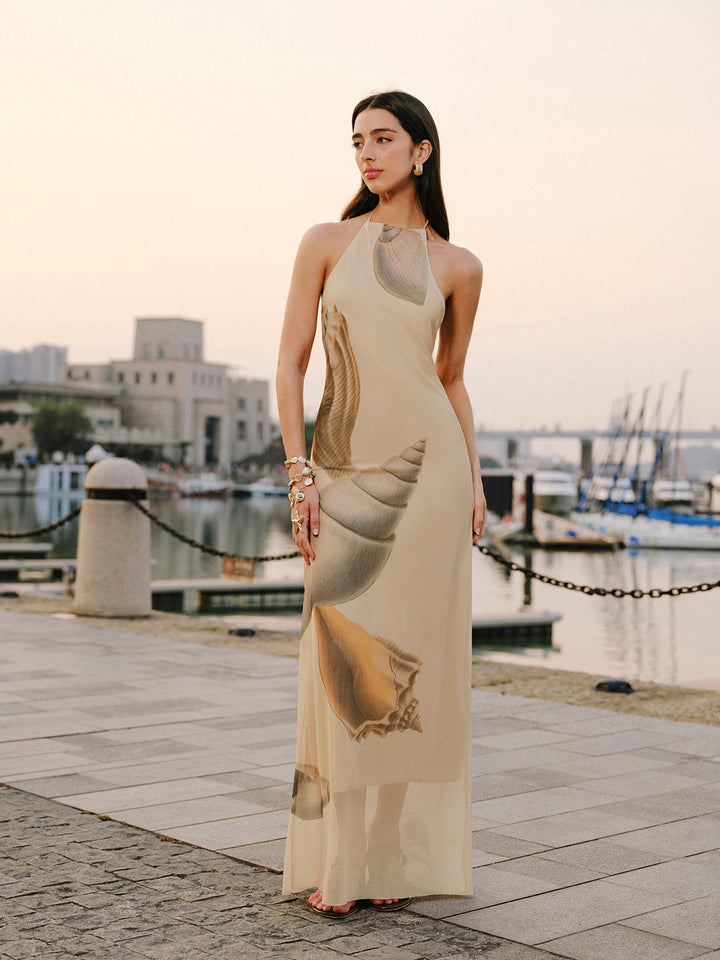 File Askılı Sırtı Açık Elbise