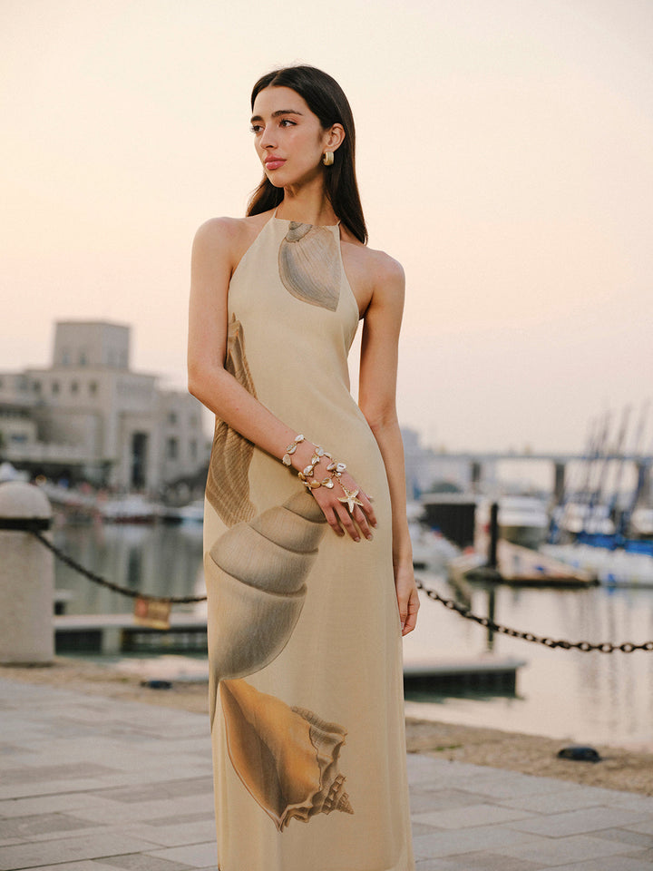 File Askılı Sırtı Açık Elbise