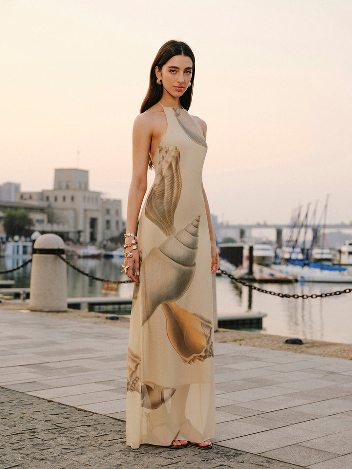 File Askılı Sırtı Açık Elbise