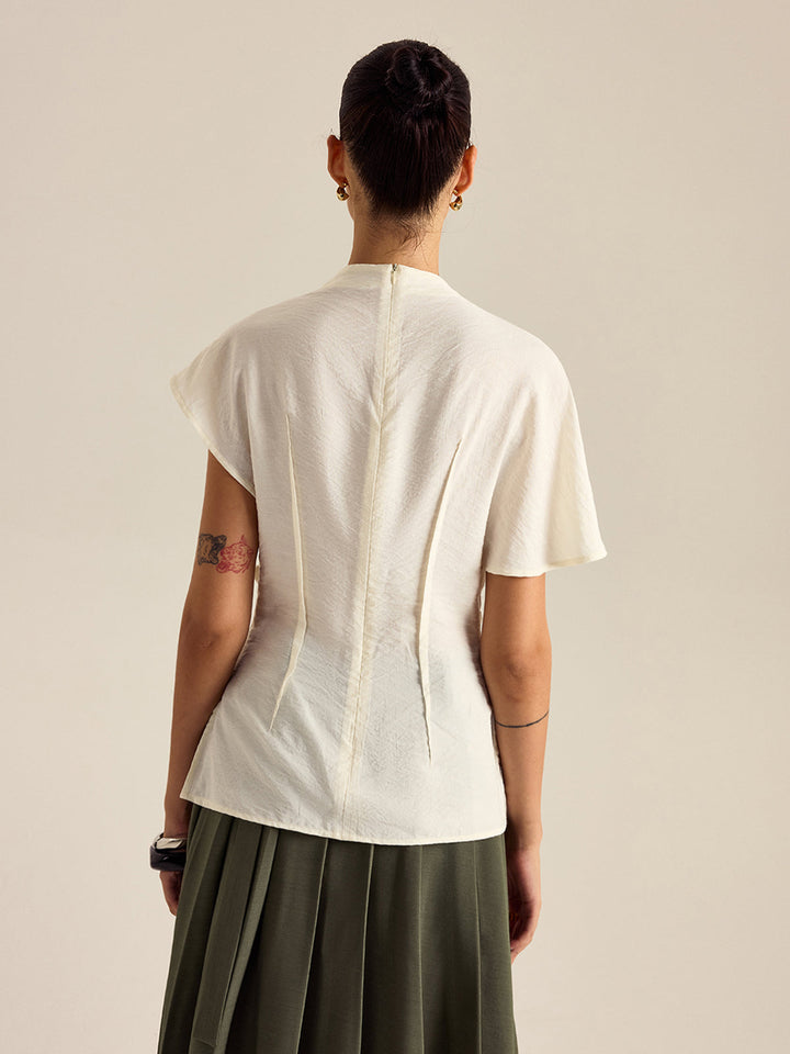 Drapeli Balıkçı Yaka Bluz