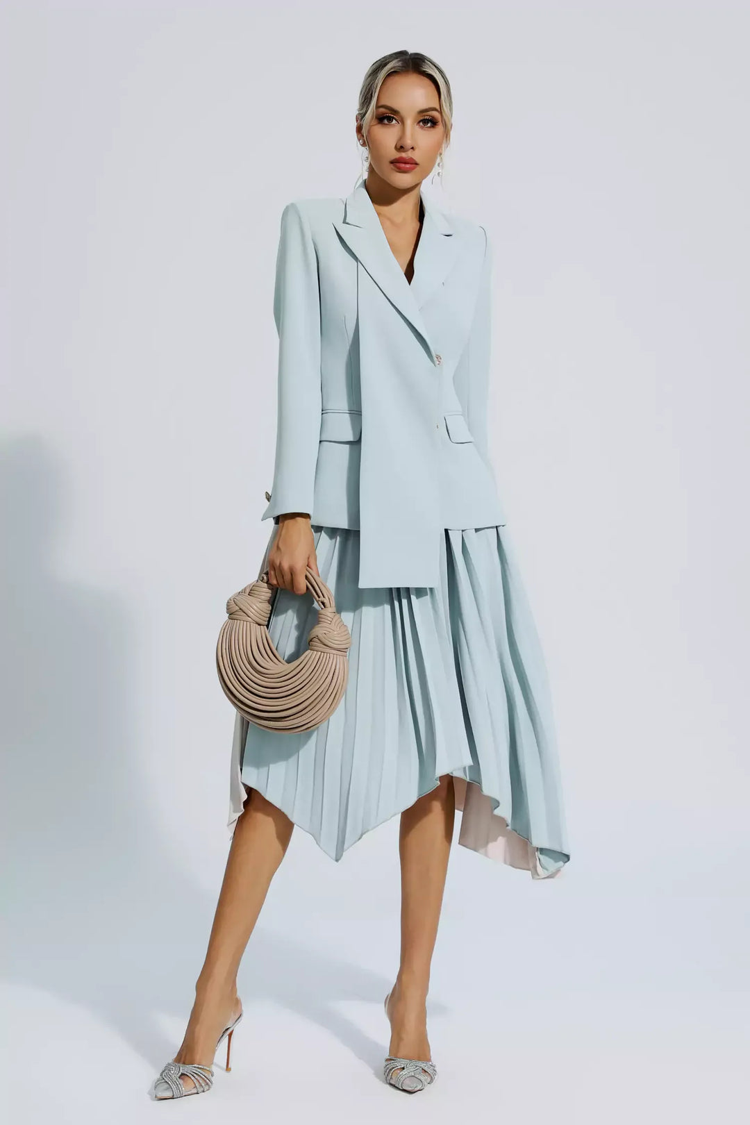 Blaire Gri Dantelli Blazer Takım