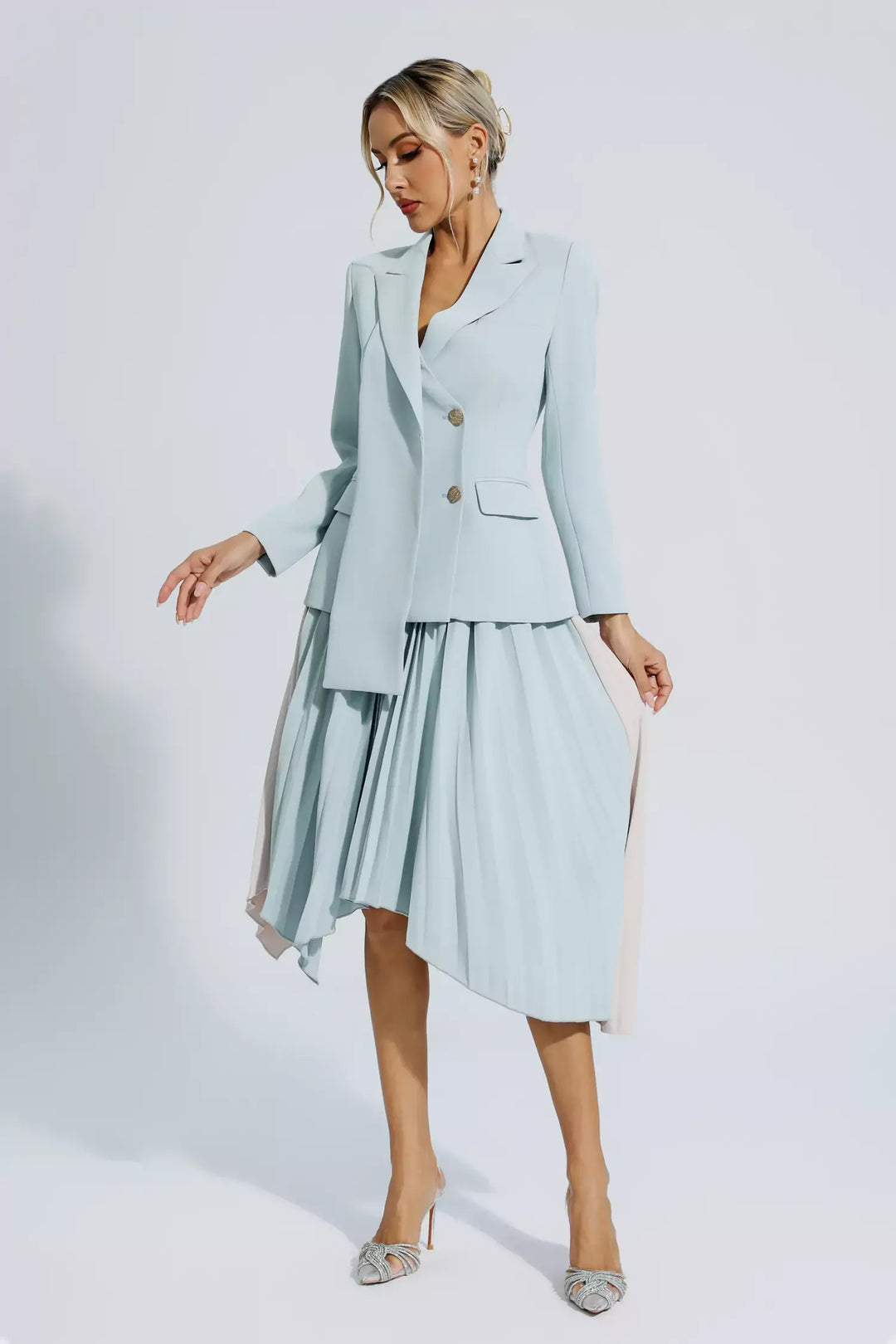 Blaire Gri Dantelli Blazer Takım