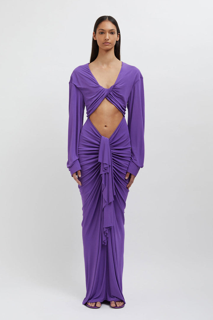 Donna Cut Out Drape Maxi Elbise