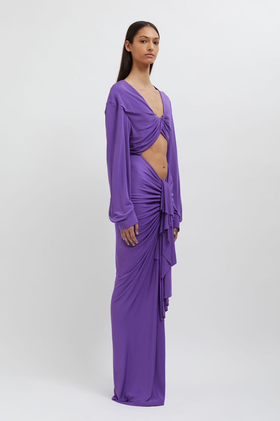 Donna Cut Out Drape Maxi Elbise