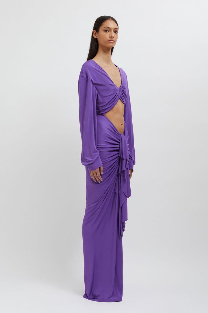 Donna Cut Out Drape Maxi Elbise