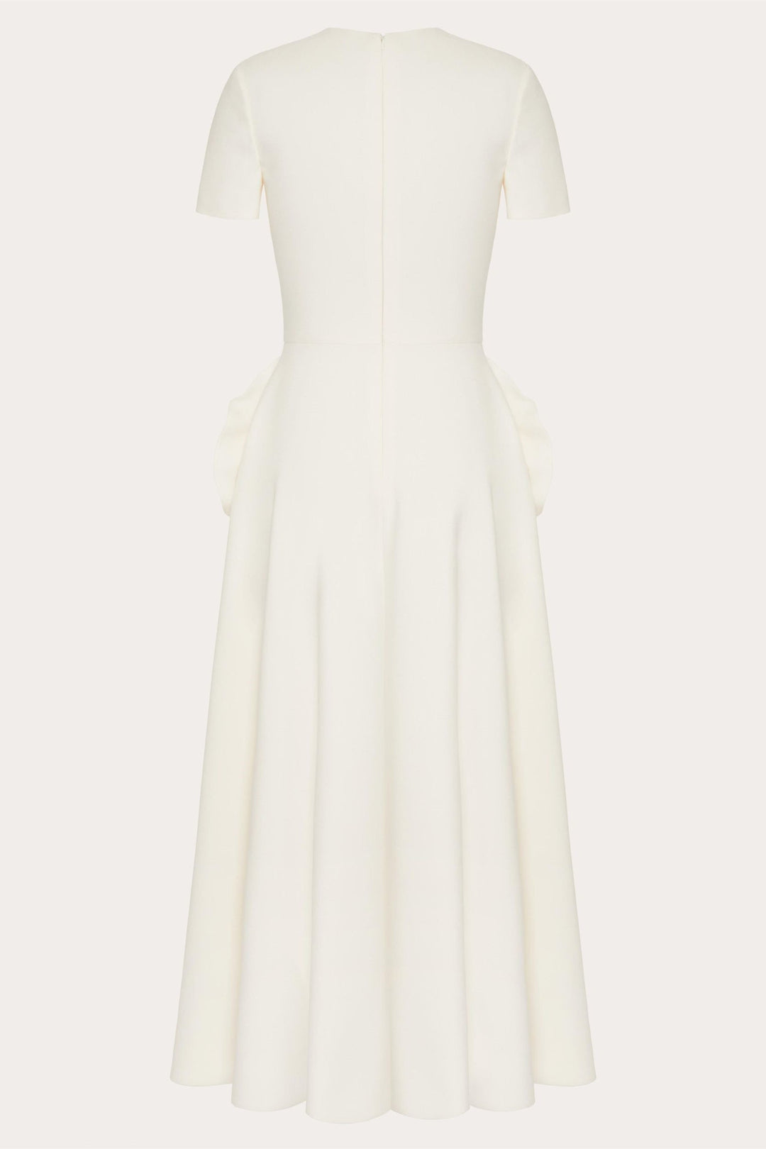 Ava Çiçek Aplikeli Kısa Kollu Midi Elbise