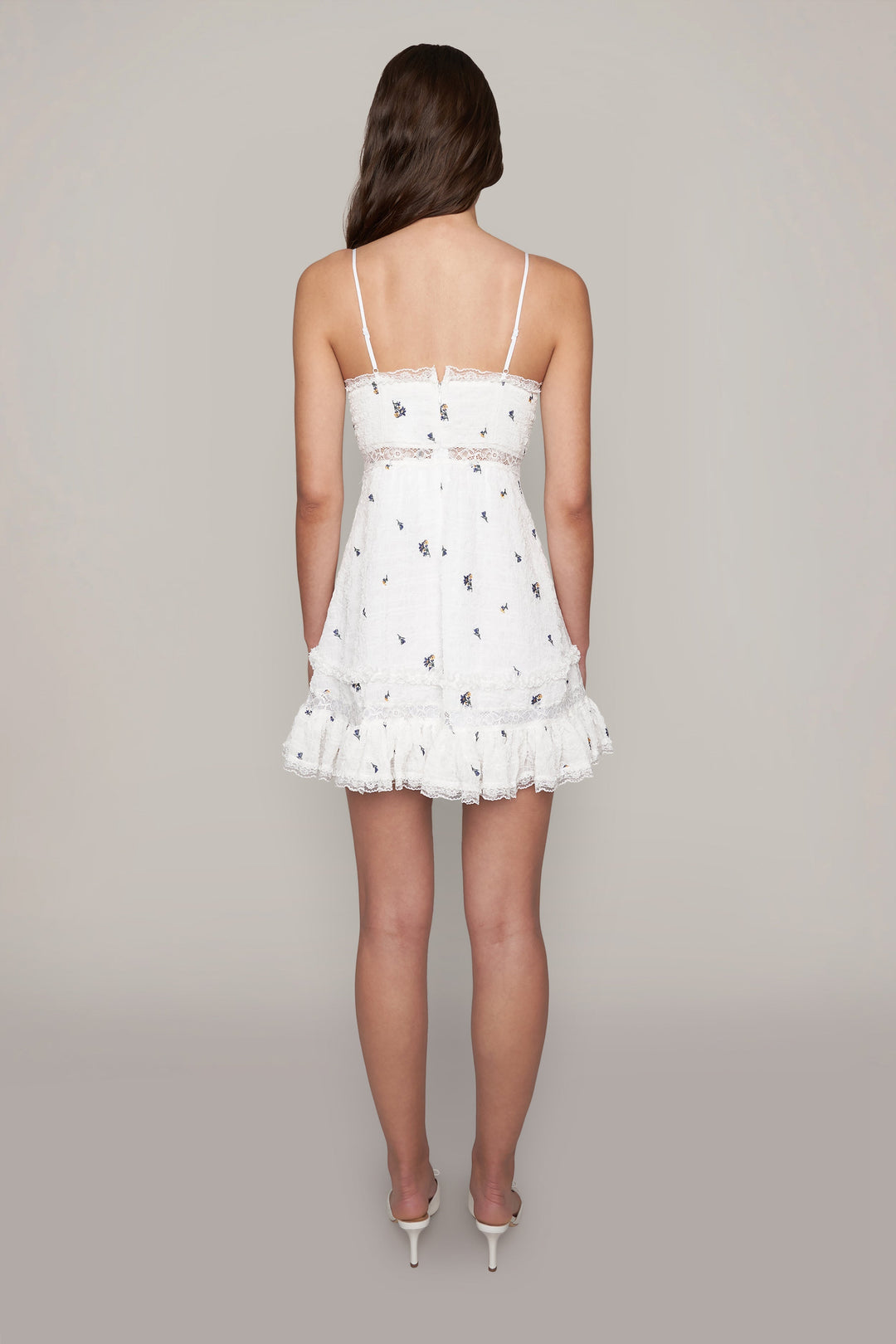 Setlla İşlemeli Çiçek Mini Slip Elbise