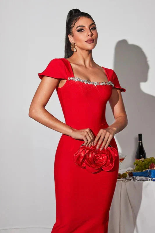 Corliss Taşlı Bandaj Maxi Elbise