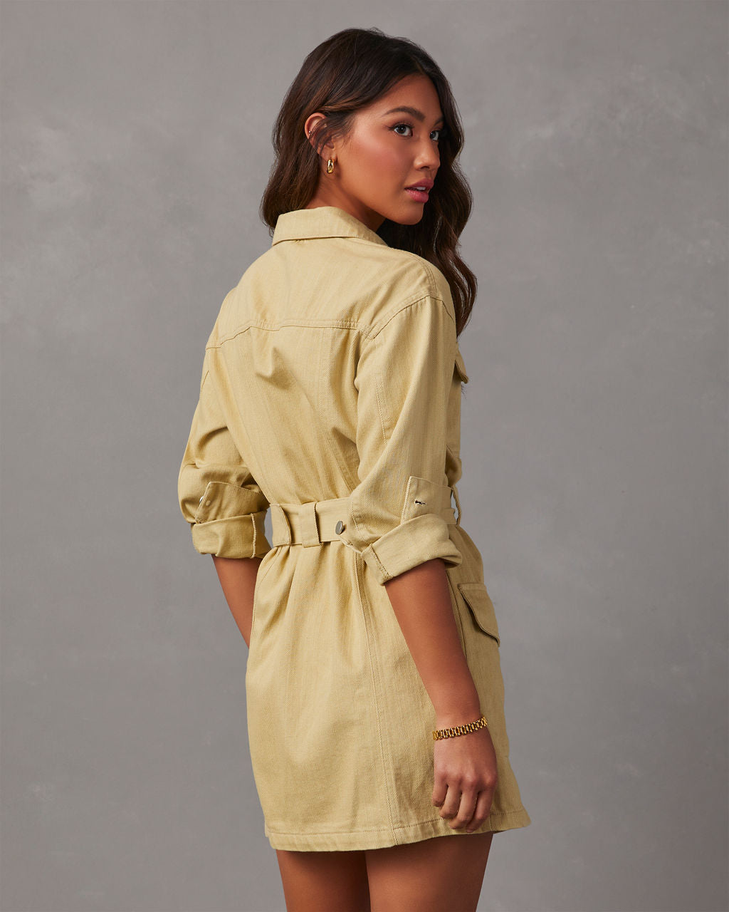 Bilinsin Kot Yaka Mini Elbise